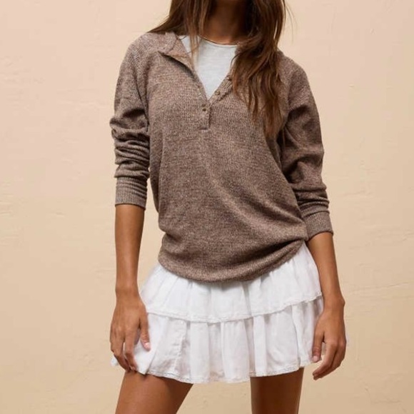 American Eagle Outfitters Tops - AE Plush Long-Sleeve Henley T-Shirt